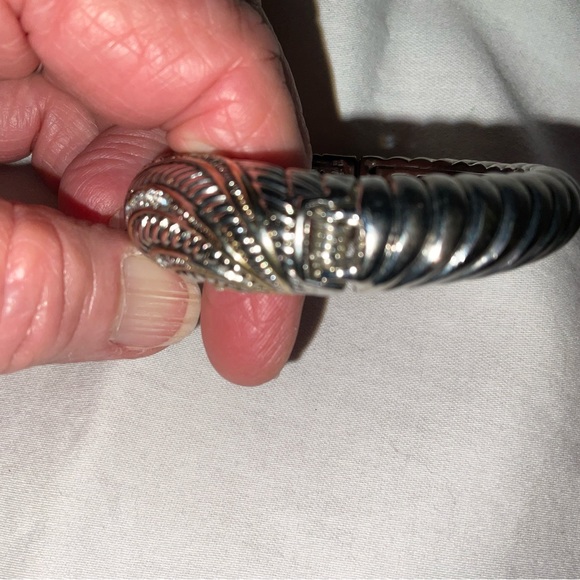 Bracelet, Emma Skye Stainless Steel and Crystal Hinge Bracelet - Picture 6 of 9